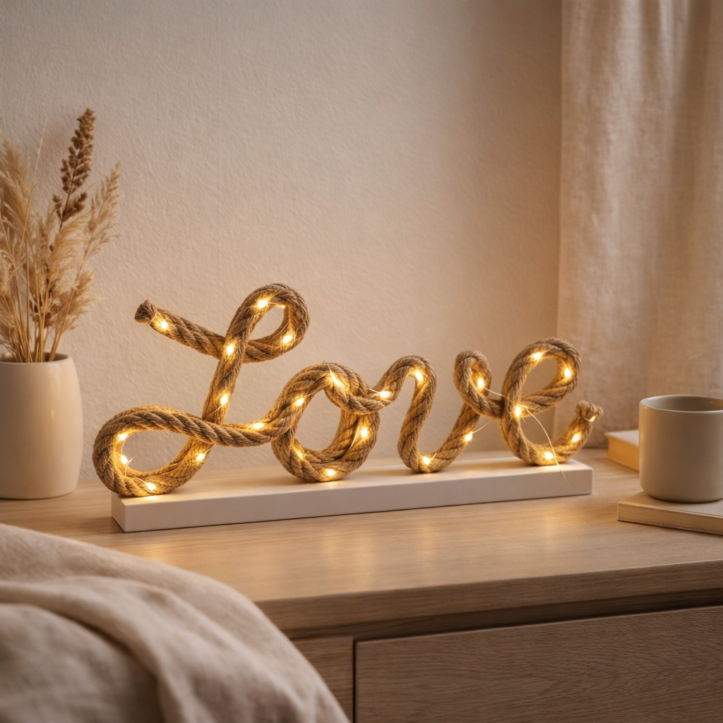 Lampe à poser décorative LED Love h: 20cm en situation