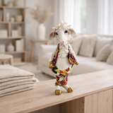 Polonre-moutons Père avec costume en situation