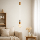 Roofin en bois LED avec câble textile Bento, y compris E27 / 4W LED en situation