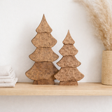 Decof Figure Tree 2er Set Wooden Figure H23 / 20cm Master Box Decoration de Noël en 16 parties Wood Mango en situation