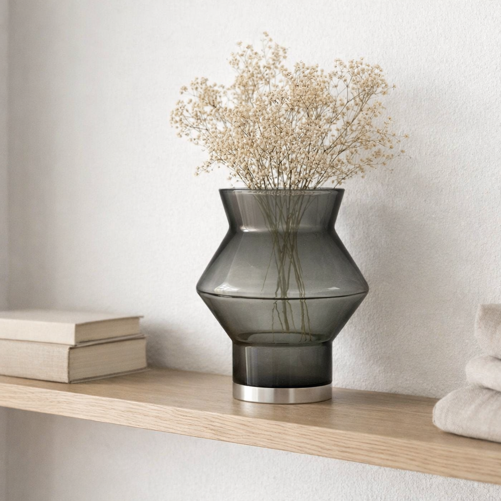 vase moderne de luxe, verre 9 mm de haute qualité, série : CUZCO en situation
