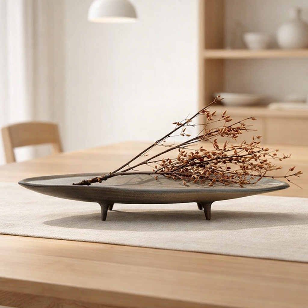 NouveauGrande assiette haut de gamme en céramique moderne East+West OTA07 en situation