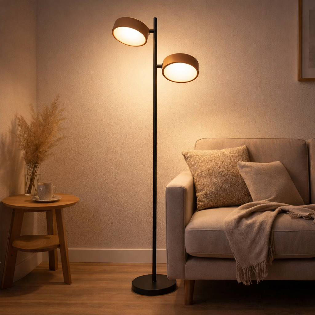Lampadaire LED Tessa amande en situation