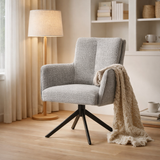 Fauteuil Alex Tissu Cremona %2385 Gris Clair - Structure rotative 360 noir A360 en situation
