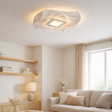 LED Plafond LAMBRE EFFET LIORA Ø 48 cm, avec de nombreuses fonctions, y compris la télécommande en situation