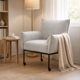 Fauteuil géant - coquille d'oasis en tissu, patin Wielen en situation