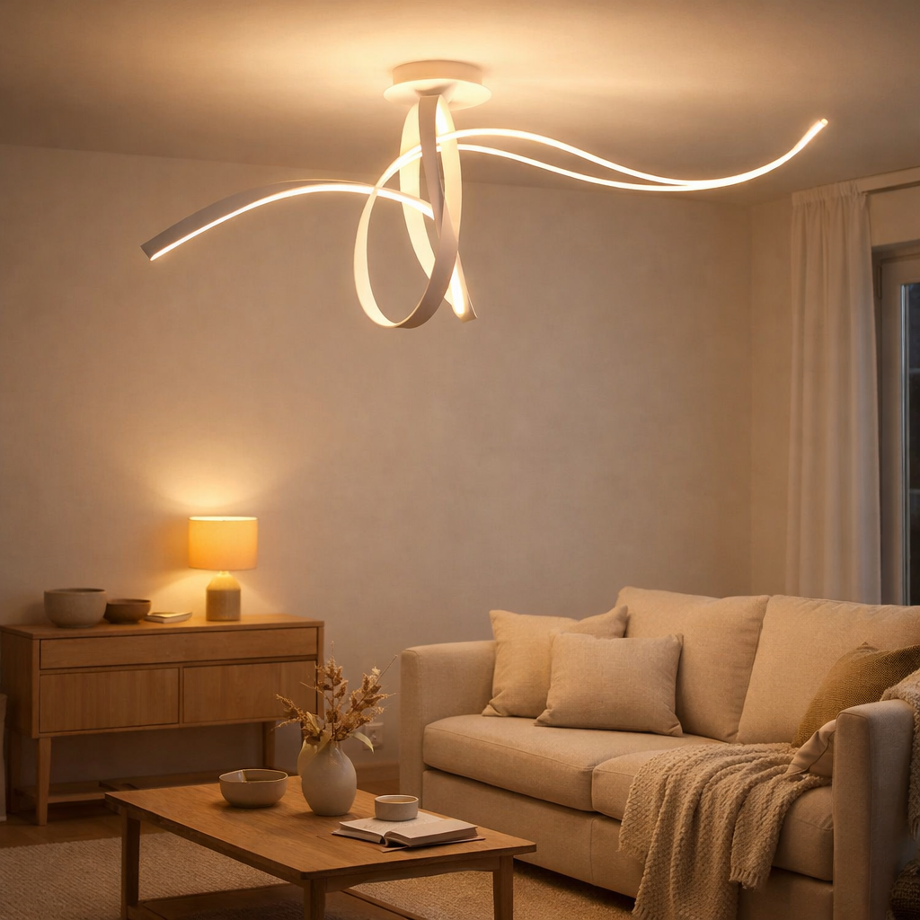 Lampe à plafond LED L: 120 cm blanc odrive en situation