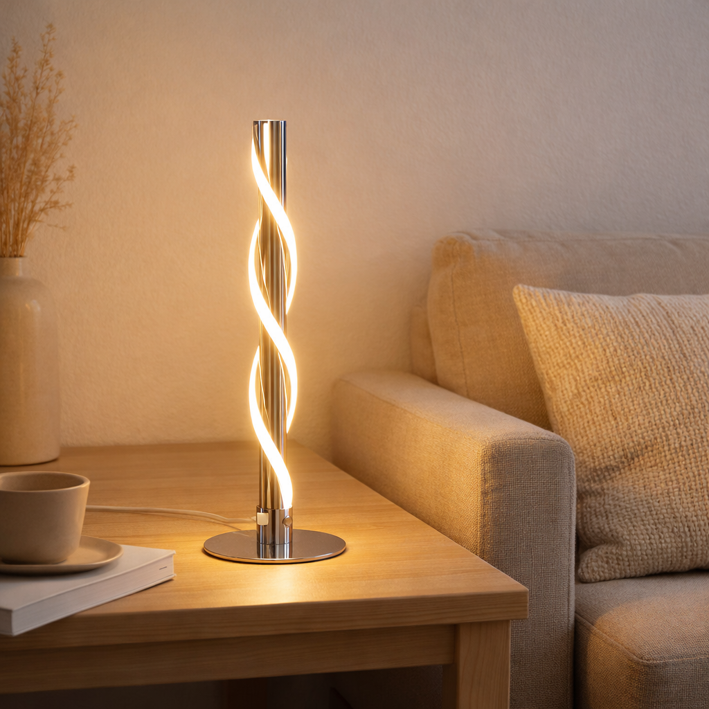 Lampe à poser LED h: 40cm Twist en situation
