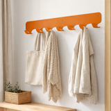 Gorillz Rounded Seven - Porte-manteau mural - 7 crochets pour porte-manteaux - Orange en situation