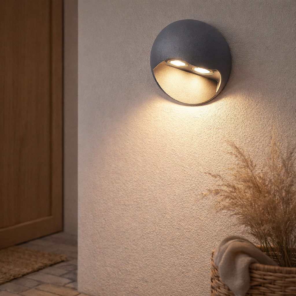 Lampe murale externe LED Vedus D: 13cm en situation
