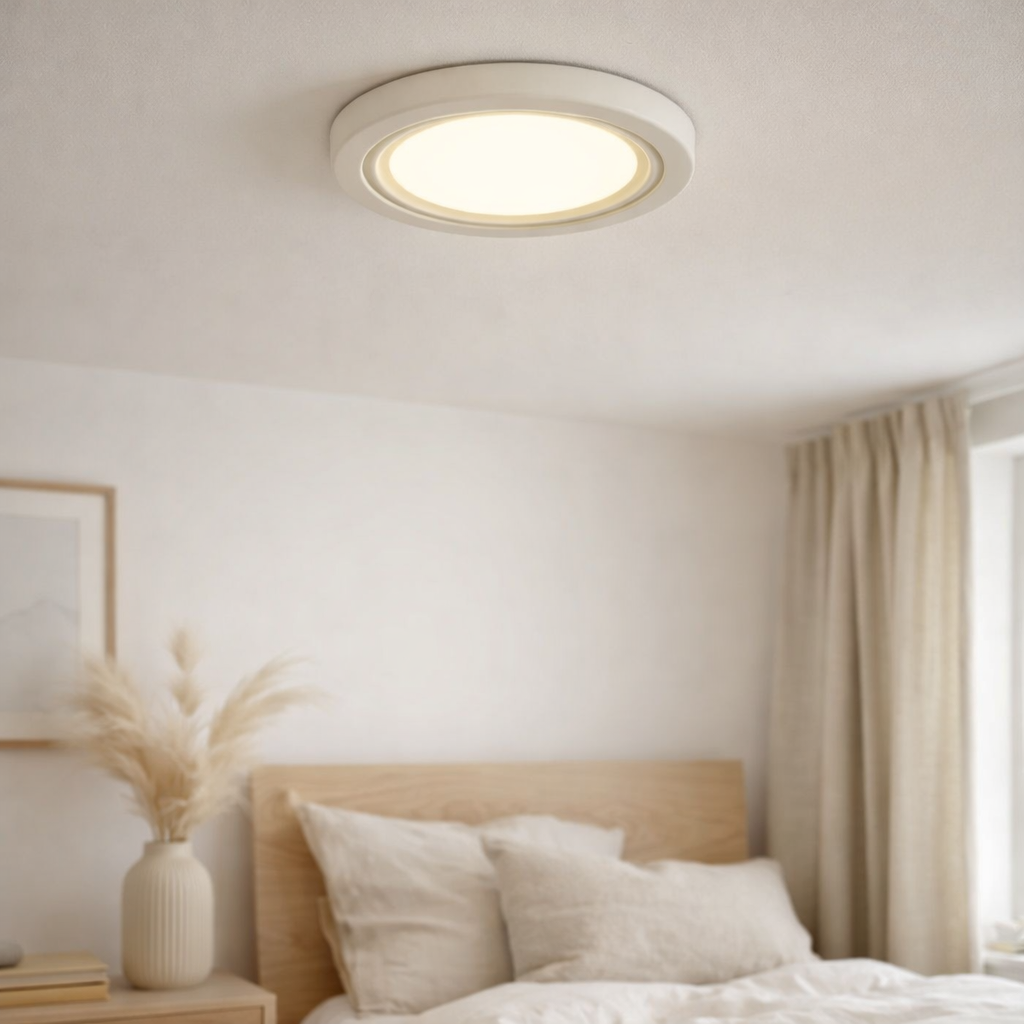 Plafond LED Point Ø 12,5 cm, LED fermement intégré avec 7 watts, lumière blanche neutre en situation