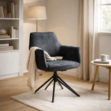 Fauteuil Katy - tissu aurore velor anthracite ukfr, tournager bracon en situation