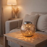 Lampe solaire décorative LED L / B: argent 18 cm en situation
