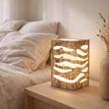 LED DÉCORATIVE Solar à LED Hilda, 12,3 x 12,3 cm, 20 cm de haut, en plastique de haute qualité, finition en marbre brun-beige, LED intégrée, blanc chaud en situation