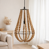 suspension en bois naturel en situation