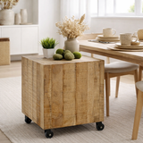 Table basse carrée 45 x 45 x 45 cm table d'appoint table à fleurs manguier durable bois de récupération en situation