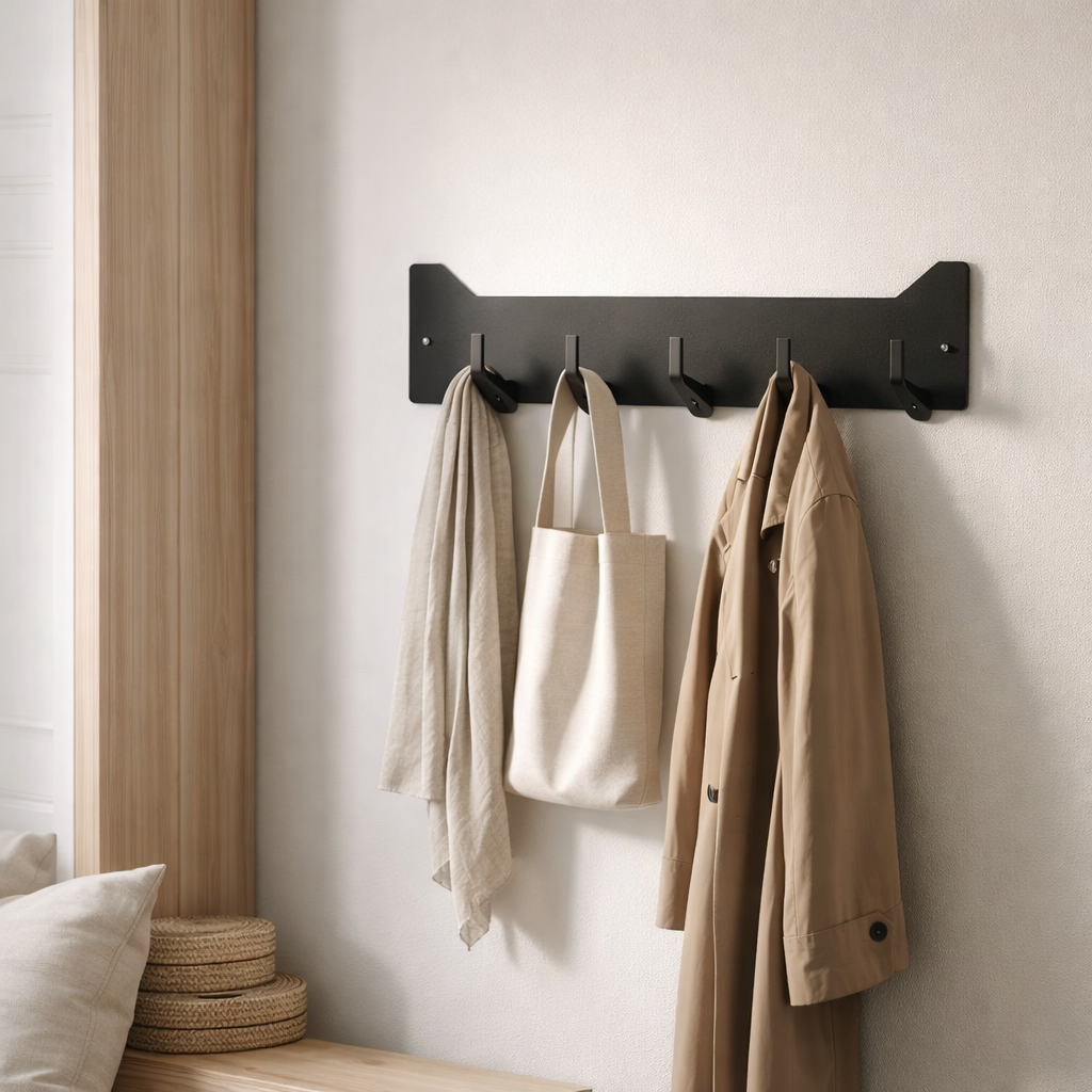Gorillz Triangle Five Industrial Wall Coat Rack5 Patères-Noir en situation