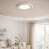Plafond LED Point Ø 12,5 cm, LED fermement intégré avec 7 watts, lumière blanche chaude en situation