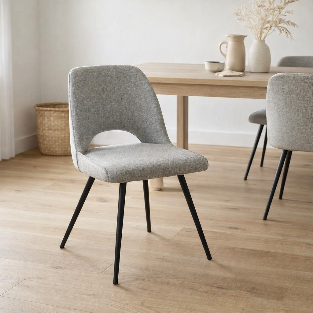 Jody Chair tissu aragon gris en situation