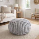 Pouf extérieur Ø55cm siège pouf terrasse piscine jardin en situation