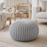 Pouf extérieur Ø55cm siège pouf terrasse piscine jardin en situation
