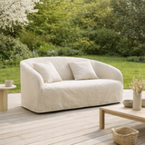 Canapé en tissu outdoor jacquard Dahlia en situation