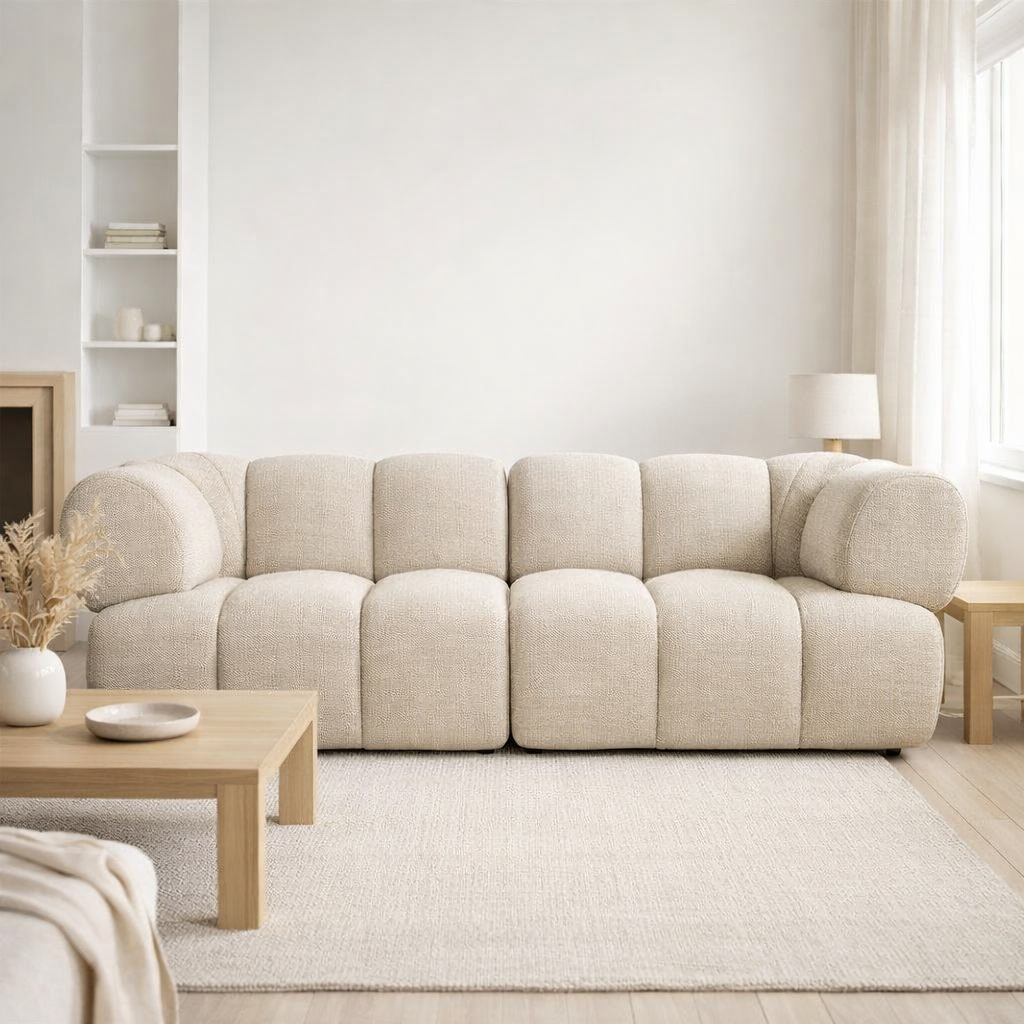 Canapé New York 2,5 places Beige en situation