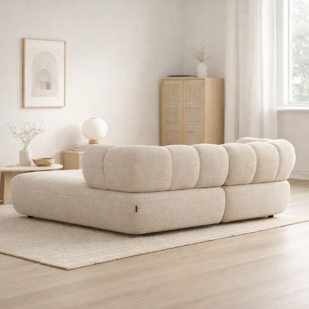 Canapé New York 2,5 places (salon droit) Beige en situation