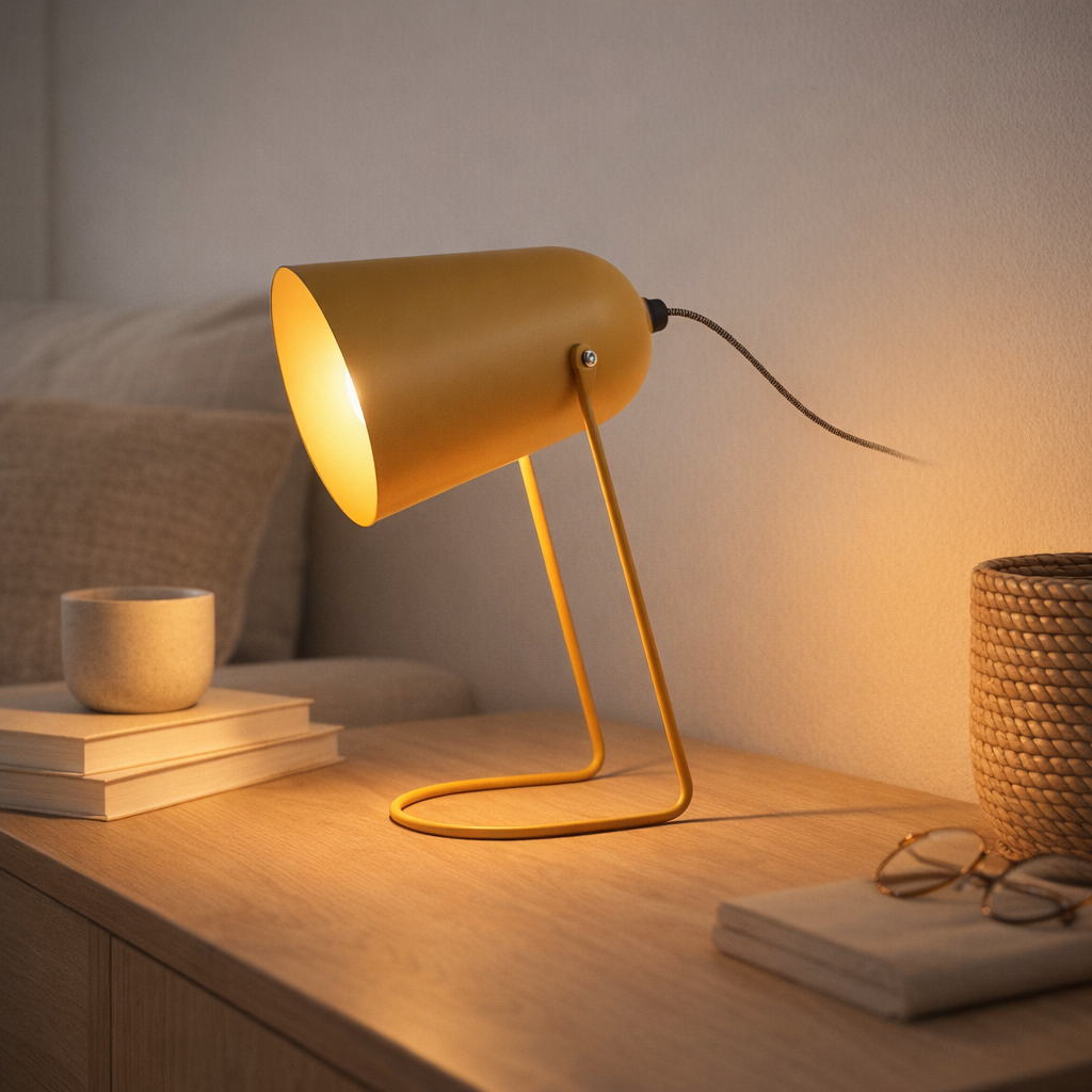 Enchantement de lampe de table en situation