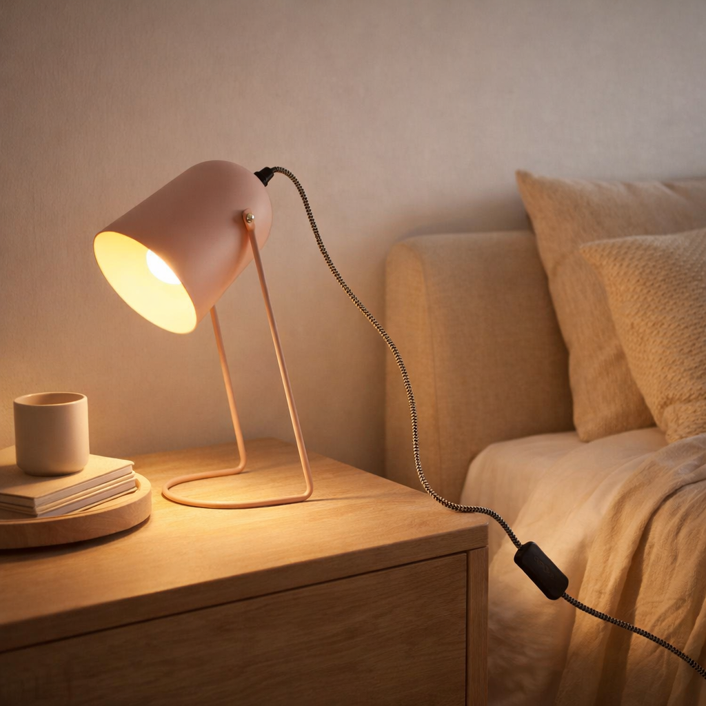 Enchantement de lampe de table en situation