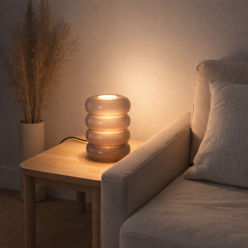 Lampe de table Aro grise en verre — Leitmotiv en situation