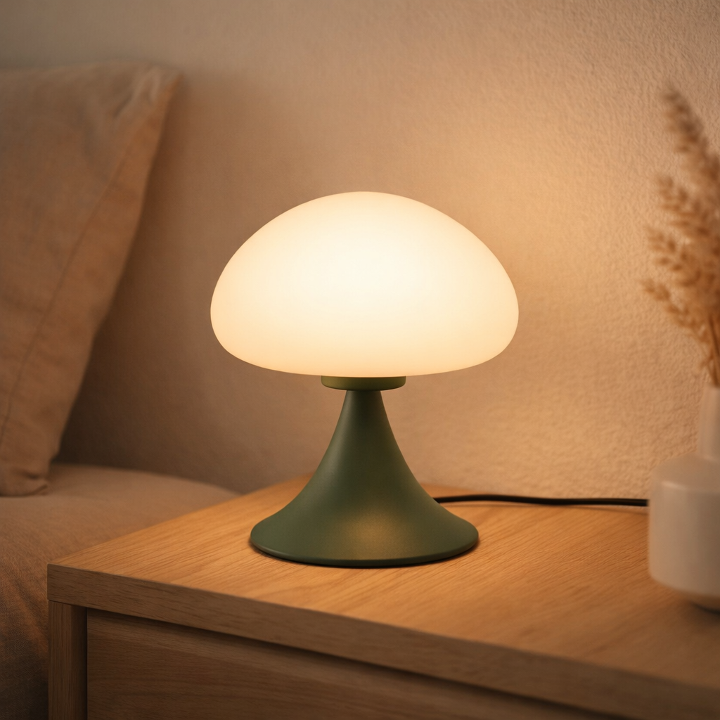 Lampe de table champignon en situation