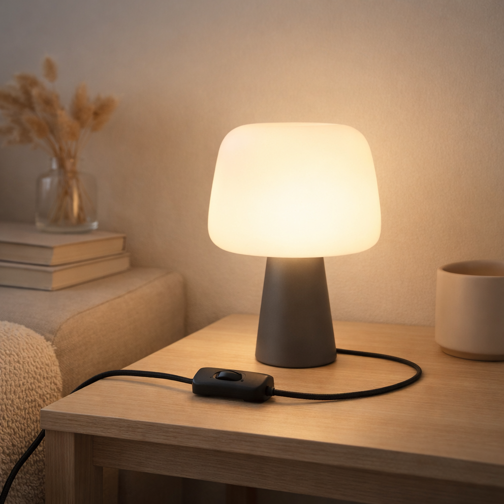 Lampe de Table Centre en Verre en situation
