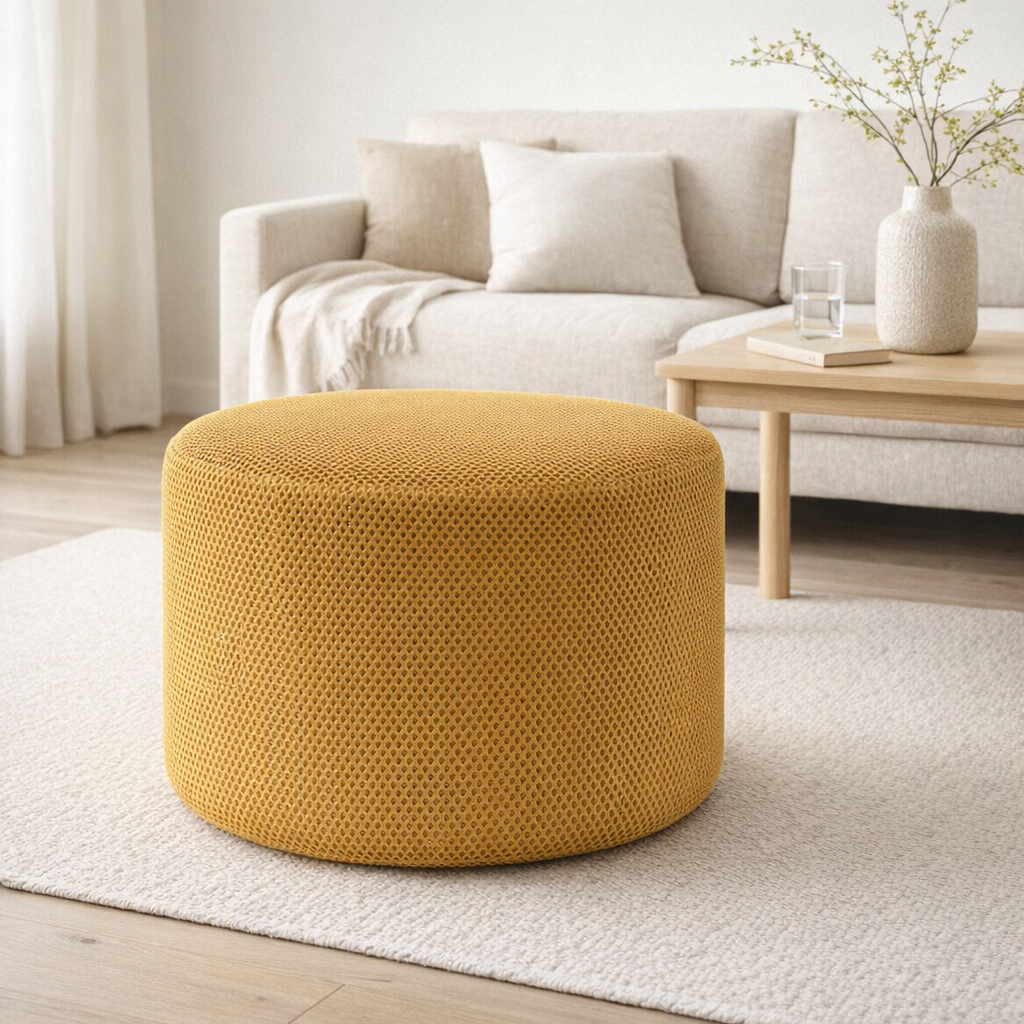 Pouf Rétro Mesh Rond en situation