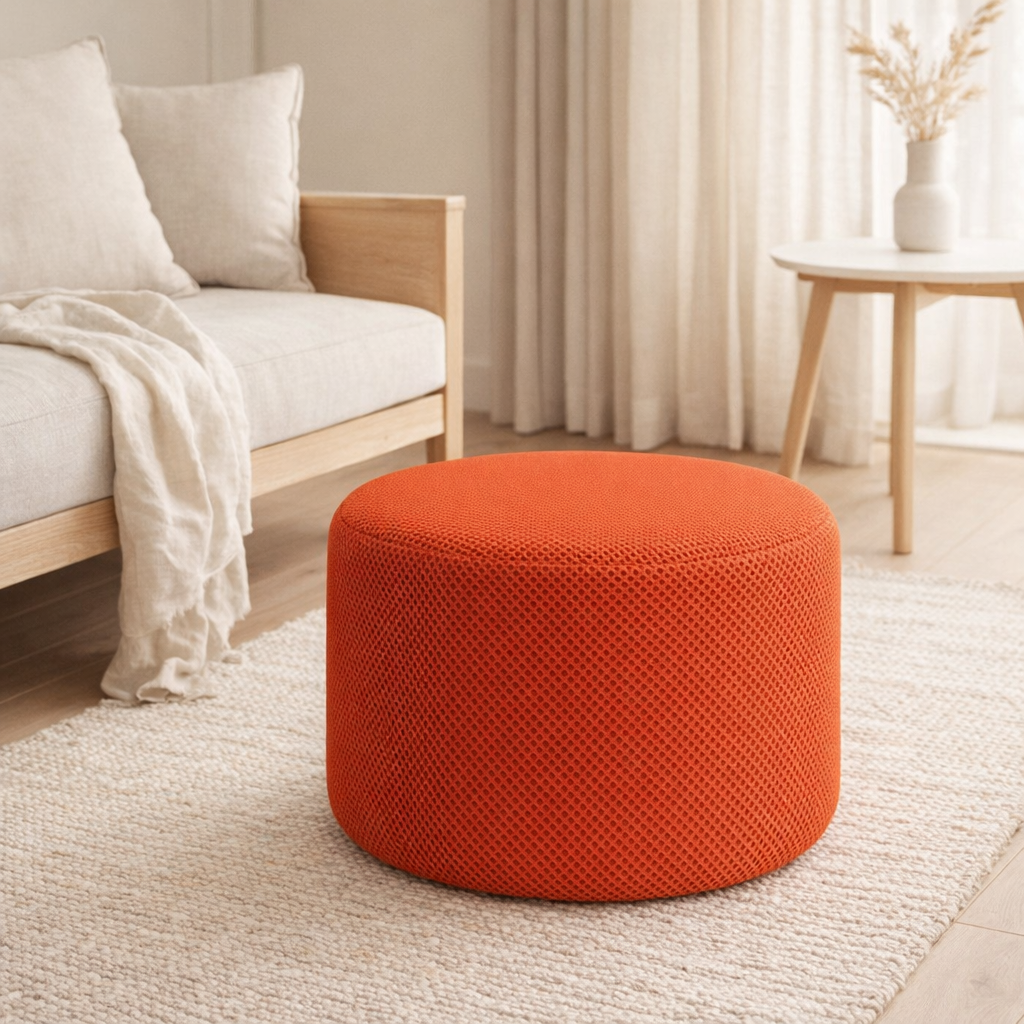 Pouf Rétro Mesh Rond en situation