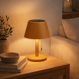 Lampe de table sphère solaire en situation