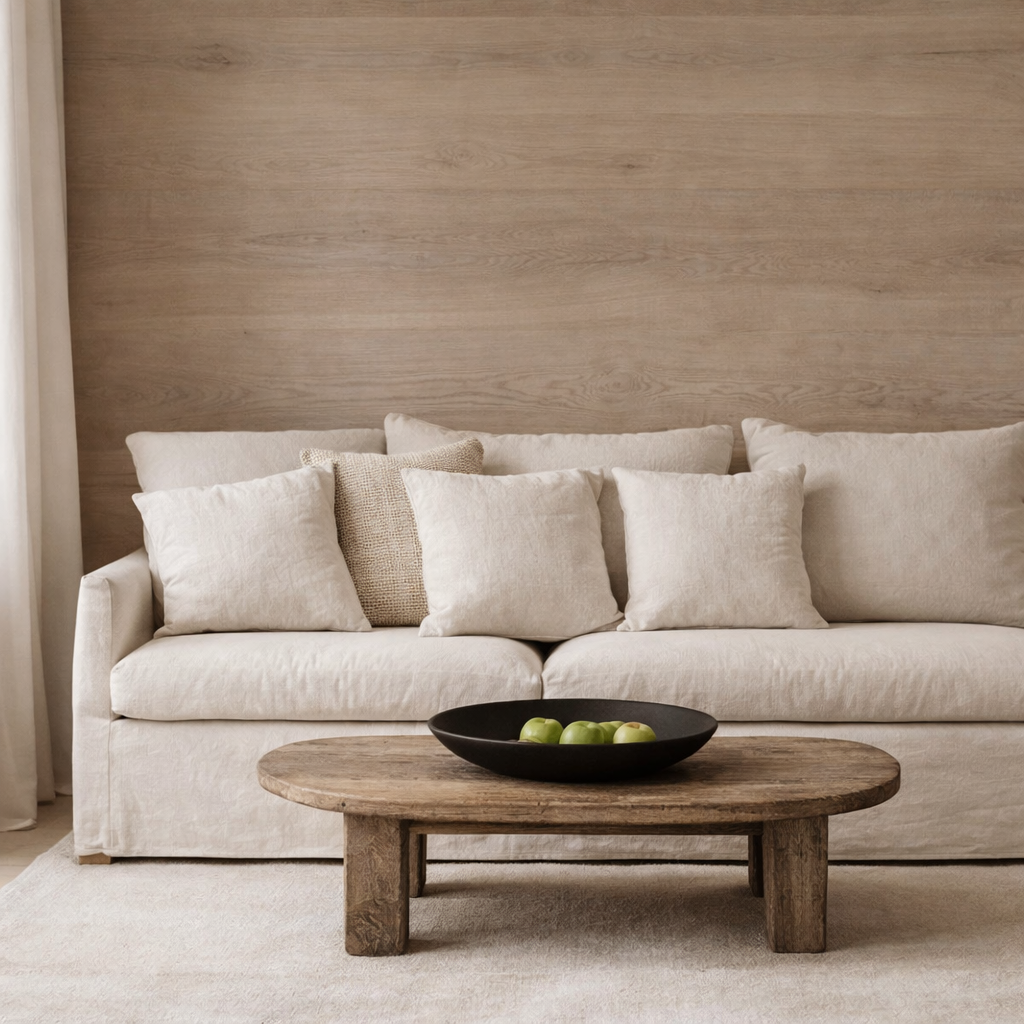 Housse de Coussin The Linen Threads - Blanc Naturel en situation