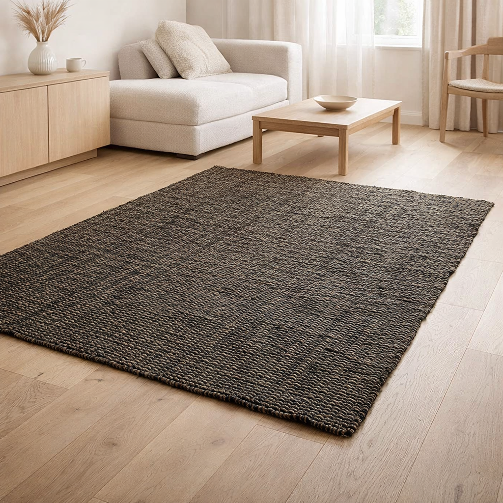 Le Tapis Seagrass - Noir Naturel - 180x240 en situation