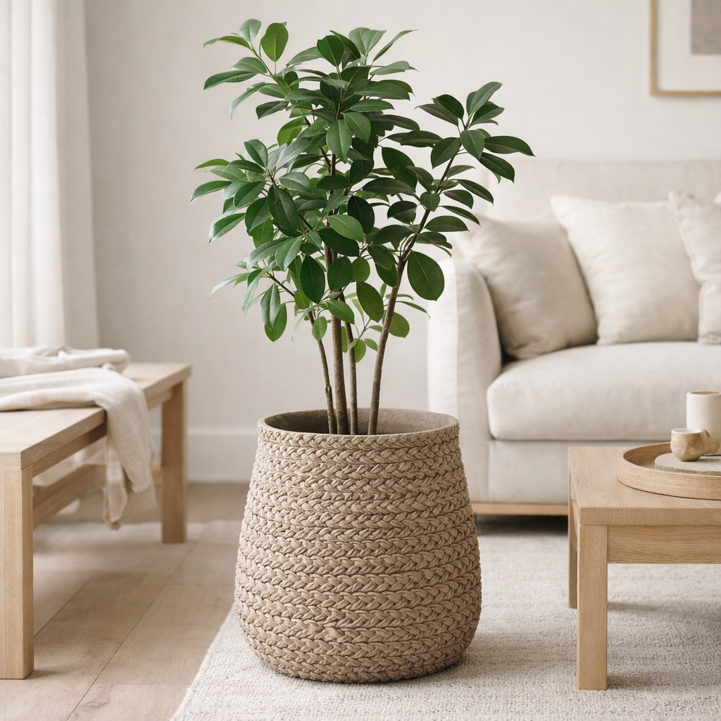 La Fausse Jardinière Tressée - Naturel - L en situation