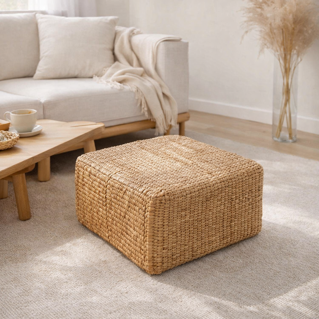 Le Pouf Carré Jacinthe - Naturel - M en situation