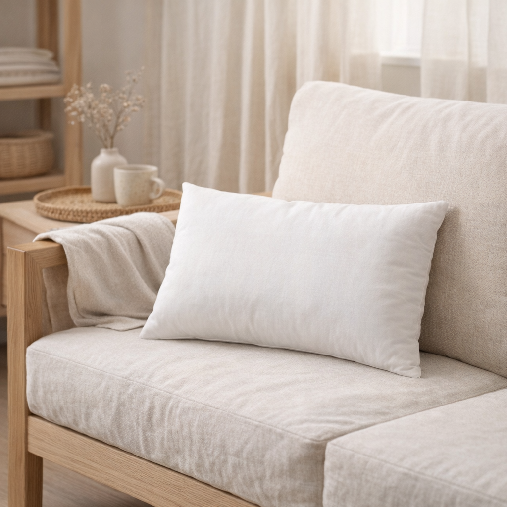 Coussin Intérieur Blanc Rectangulaire - 30x50 en situation
