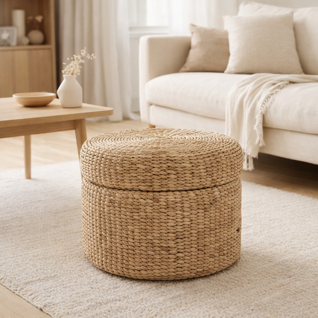 Pouf de rangement The Circle - Naturel en situation
