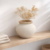 Vase styly terre cuite beige lot de 2 en situation