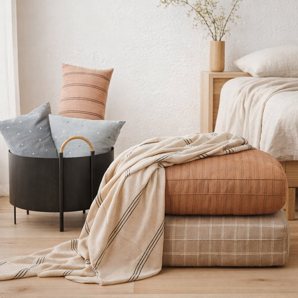 Housse de coussin de sol Kyoto - Rayures en situation