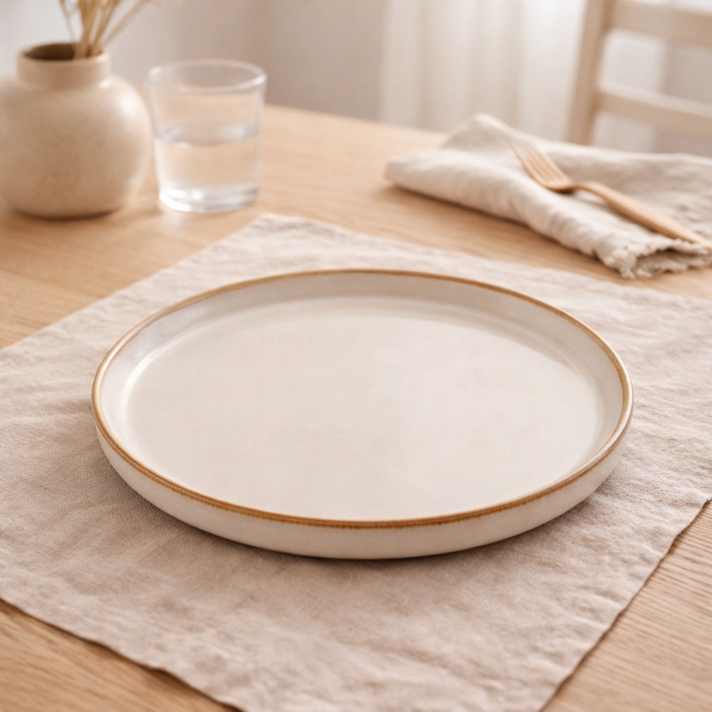Assiette plate Yuka - Lot de 2 en situation