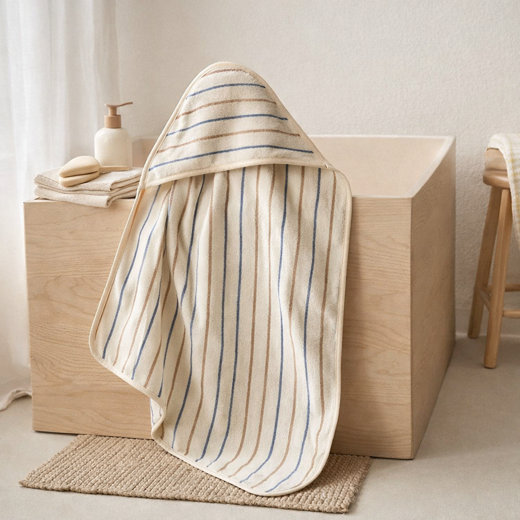 Serviette à capuche Raita en situation
