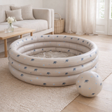 Piscine d'éléphant grande et balle de plage en situation