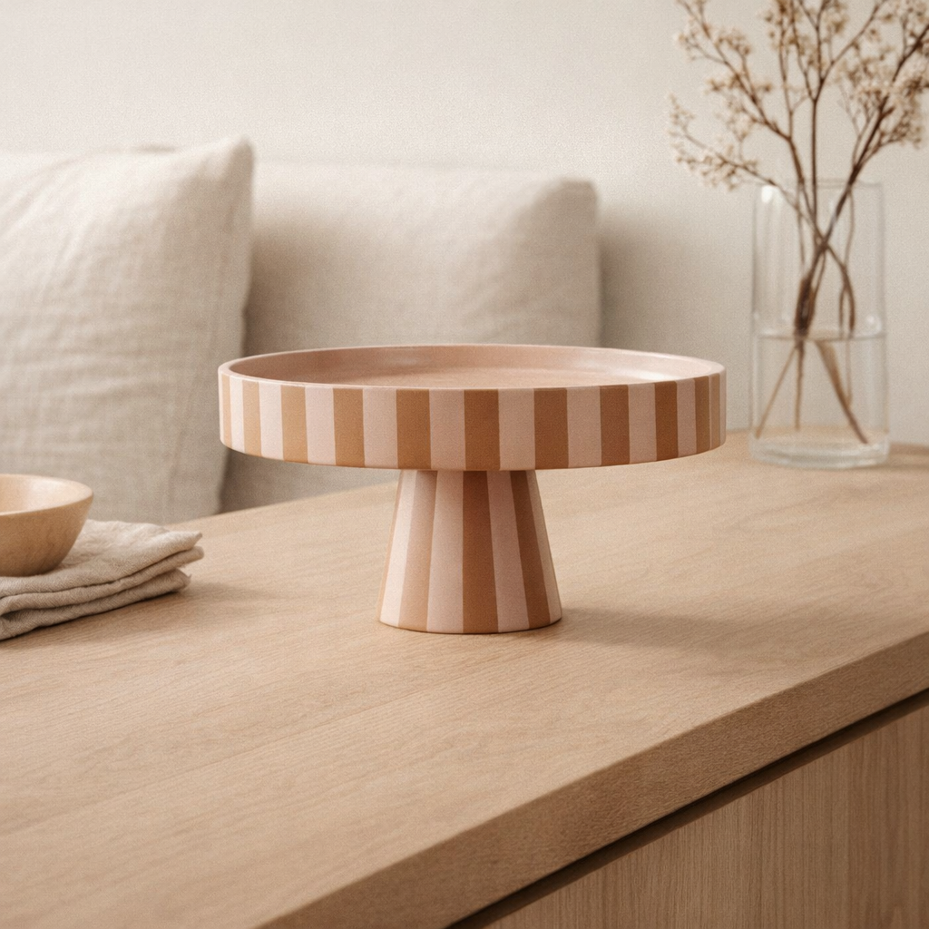 Plateau Toppu - Caramel / Rose en situation