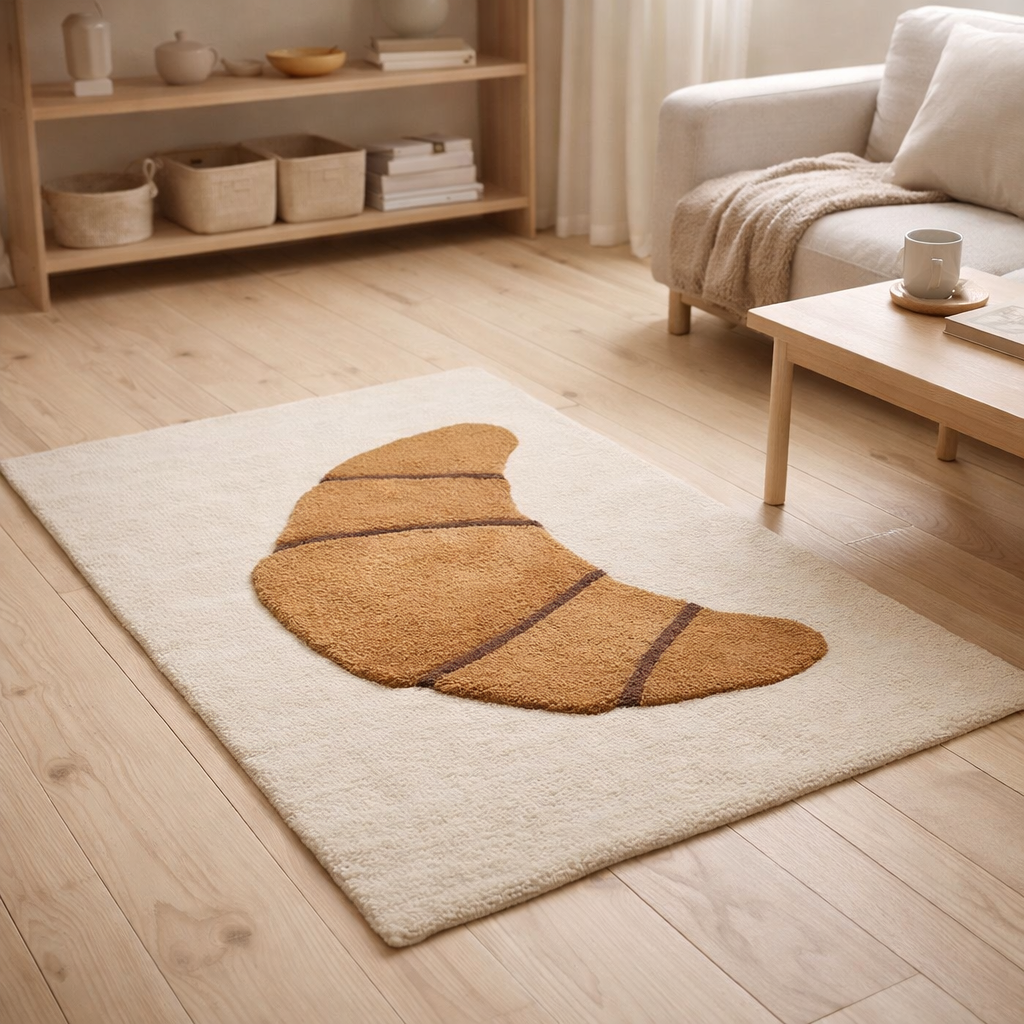 Tapis touffeté croissant en situation