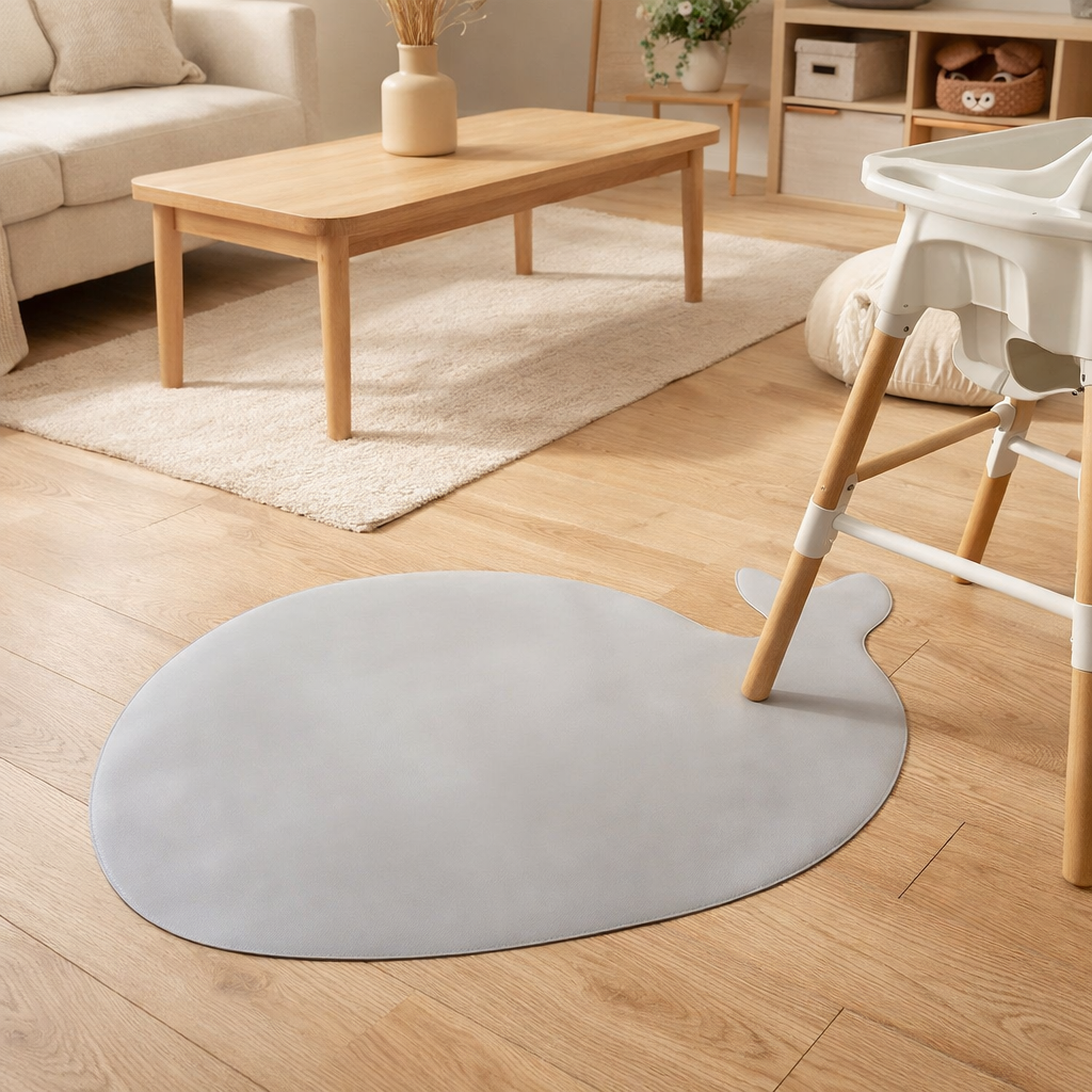 Tapis de sol antidérapant - Christian la baleine - Bleu Perle en situation
